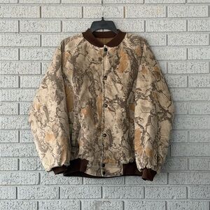 Vintage Natural Gear Camo Jacket Coat Quilted Lined Bomber Jacket XL